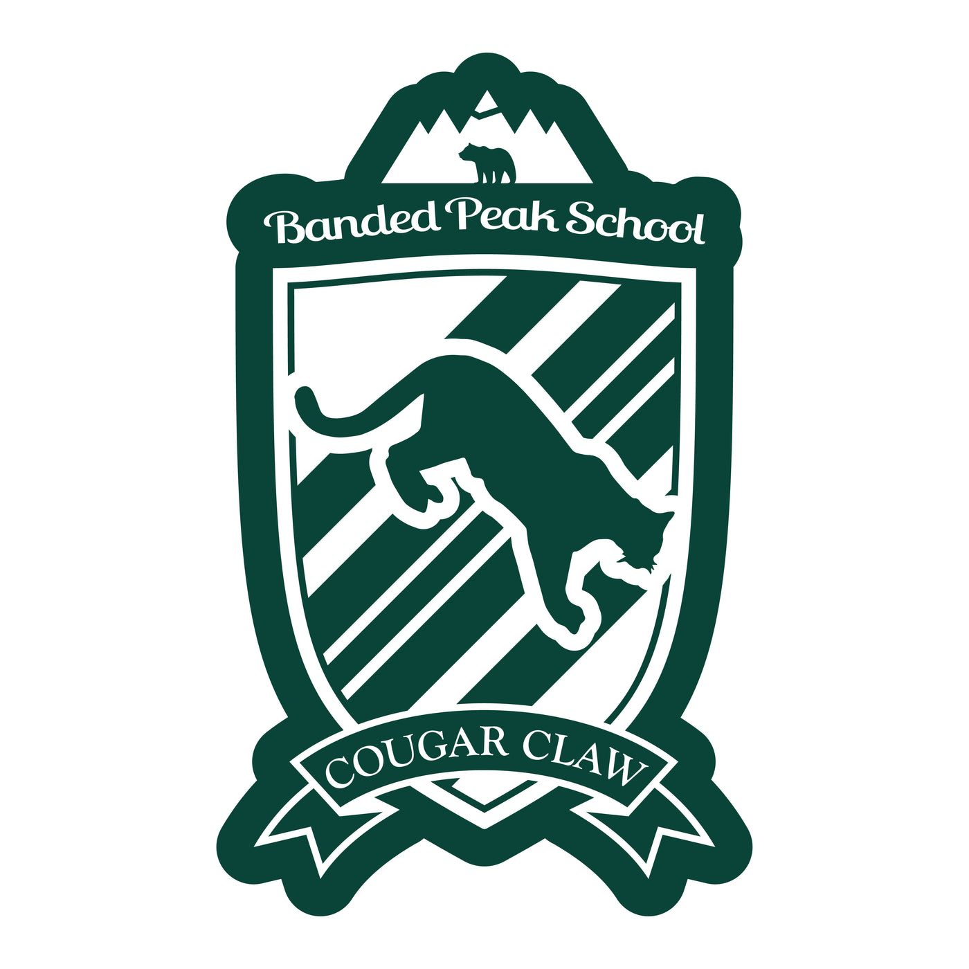 Banded Peak School Sticker - Cougar Claw House