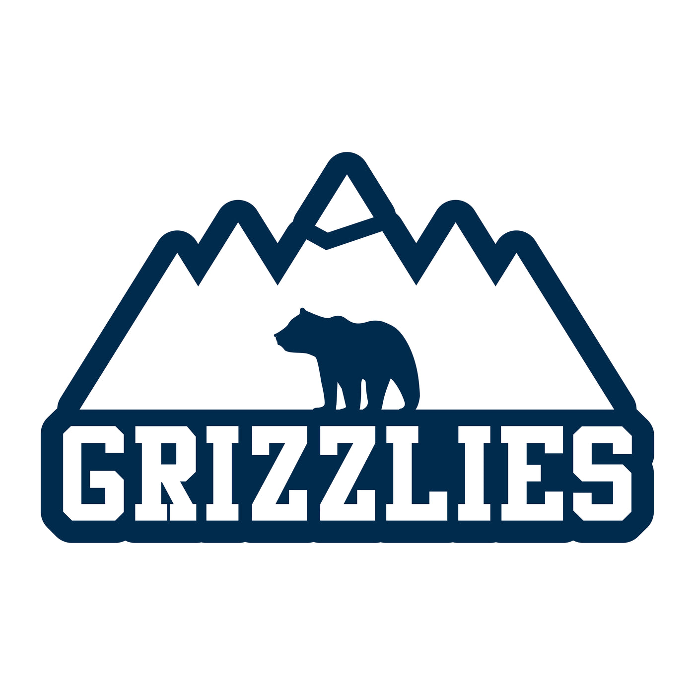 Banded Peak School Sticker - Grizzlies