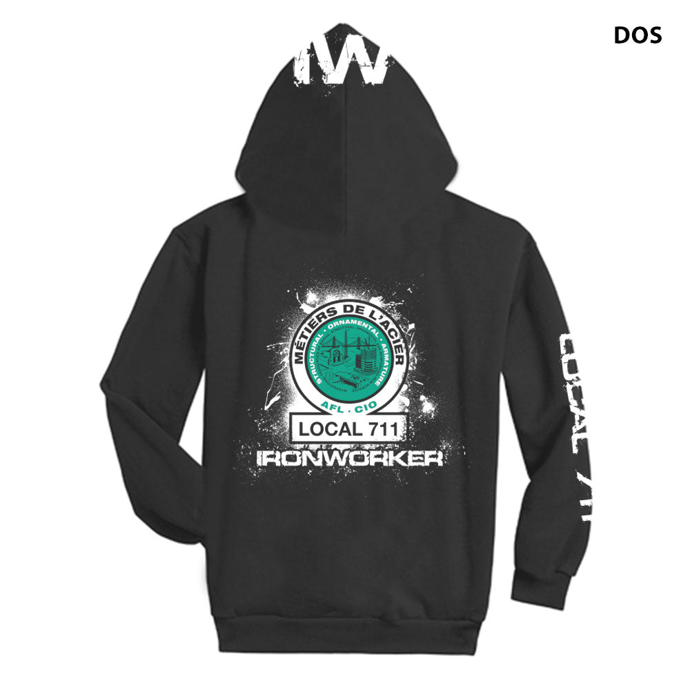 Ironworkers Local 711 - Splash Hoodie (Black)