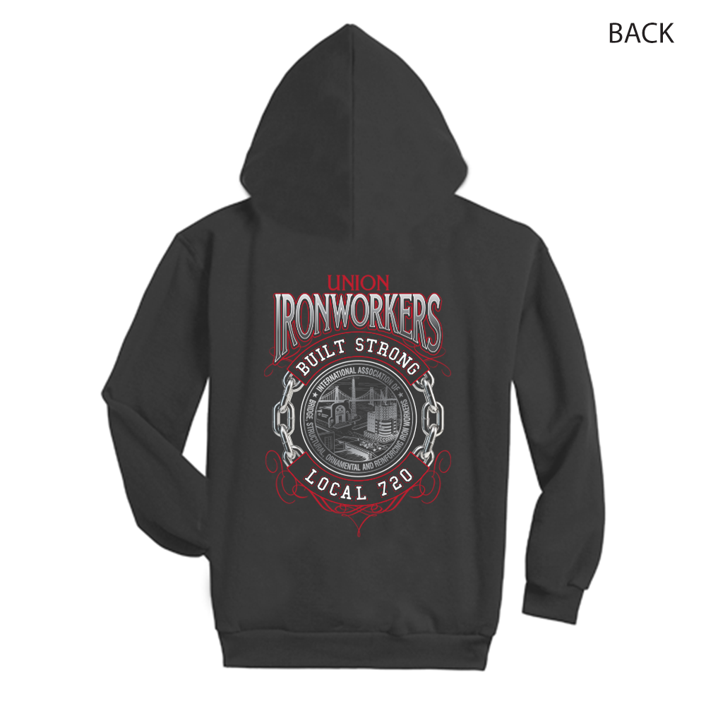 Ironworkers Local 720 - Full Metal Popover Hoodie (Black)