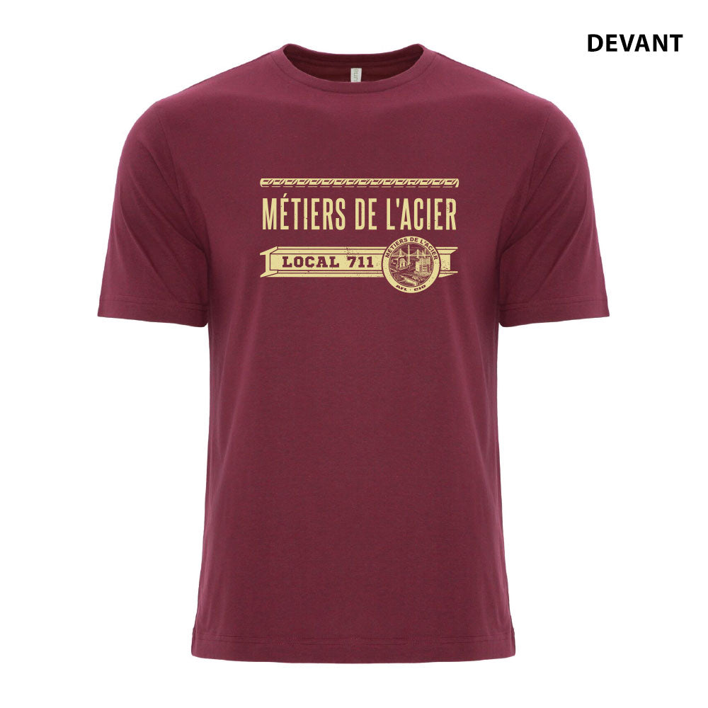 Ironworkers Local 711 T-Shirt -Short sleeve (Burgandy)