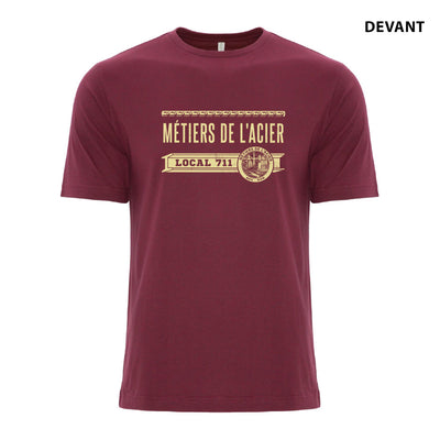 Ironworkers Local 711 T-Shirt -Short sleeve (Burgandy)