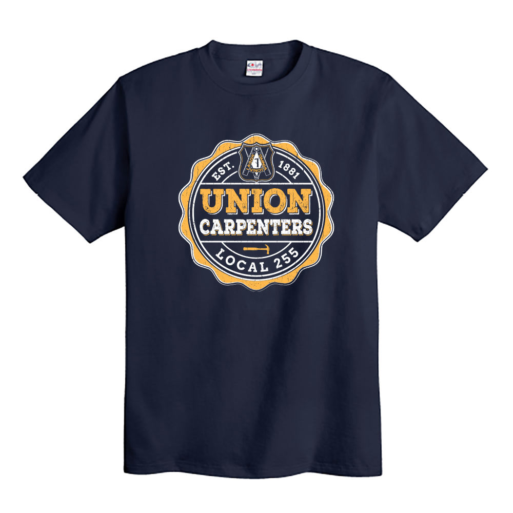 UBC 255 - Bulldog Athletic (Gold) Union Made Navy T-Shirt