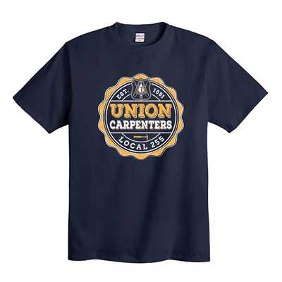 UBC 255 - Bulldog Athletic (Gold) Union Made Navy T-Shirt