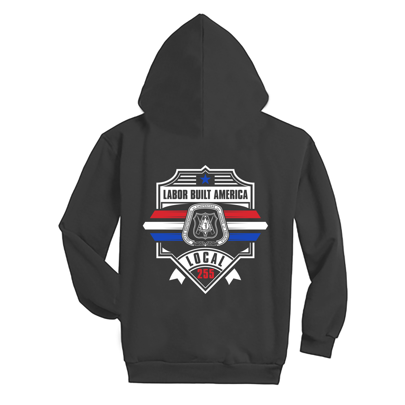 UBC 255 - Labor Union Made Black Hoodie